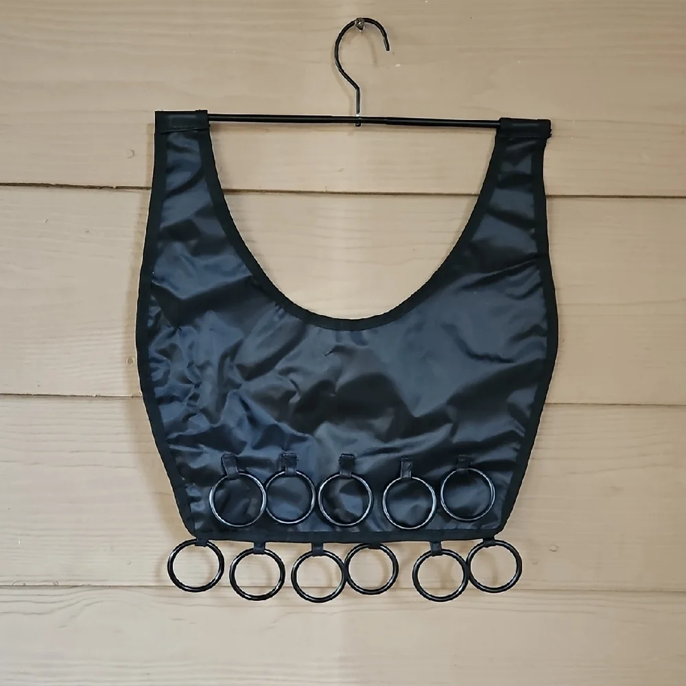 VINTAGE RARE NEW NEVER USED BLACK UMBRA BOHO DRESS SCARF ORGANIZER 16 RINGS